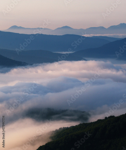 picturesque summer landscape, wonderful sunset in the mountains, Carpathian mountains, Ukraine, Europe 