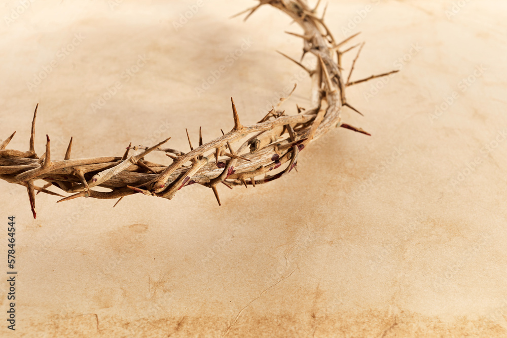 Crown Of Thorns On Vintage Paper Background Stock Photo | Adobe Stock