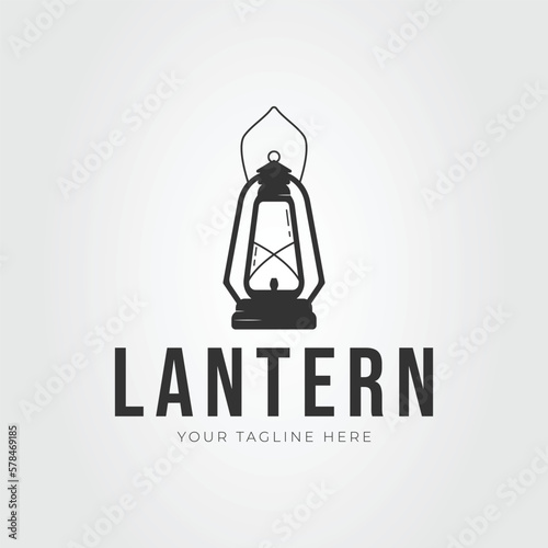 camping lantern or mine lamp logo vector illustration design