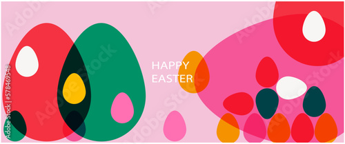 Happy Easter design. Modern minimal style.