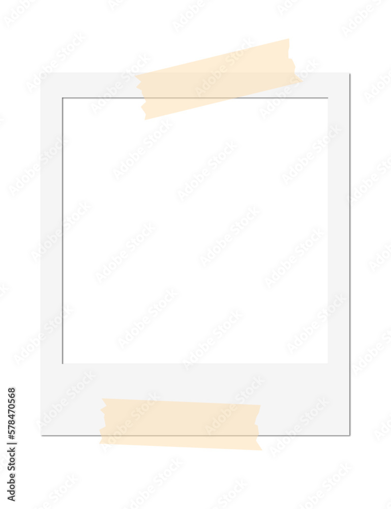 Ταπετσαρία Isolated Blank White Polaroid Photo Frame with Tape