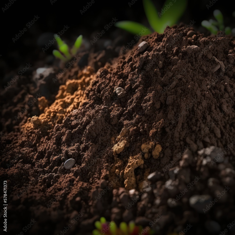 Soil layers study farm, soil slice, humus, clay, sand and stones, GENERATIVE AI Stock 일러스트레이션