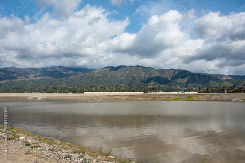 Santa Fe Dam Irwindale, CA - california reservoir at full level