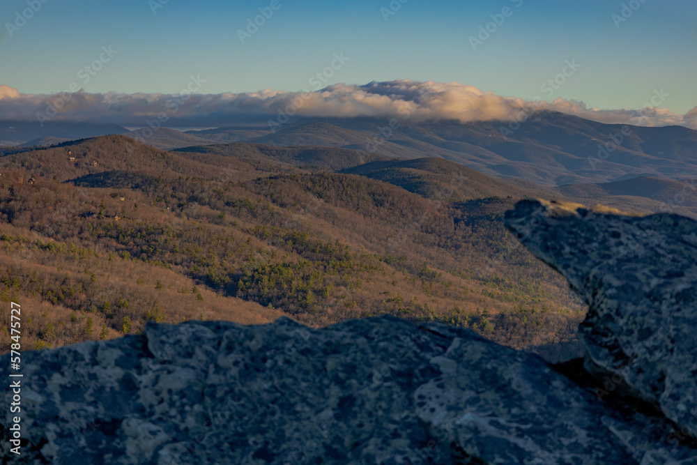 Blue Ridge mountains views from Hawksbill
