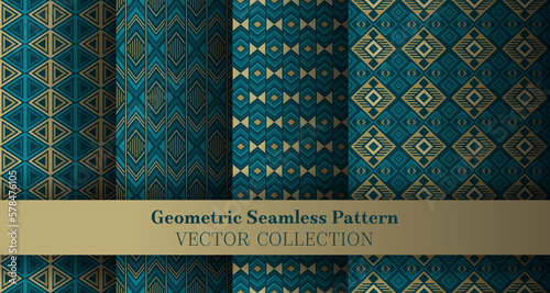 Artistic geometry argyle seamless ornament collection. Native american tracery ethnic patterns.