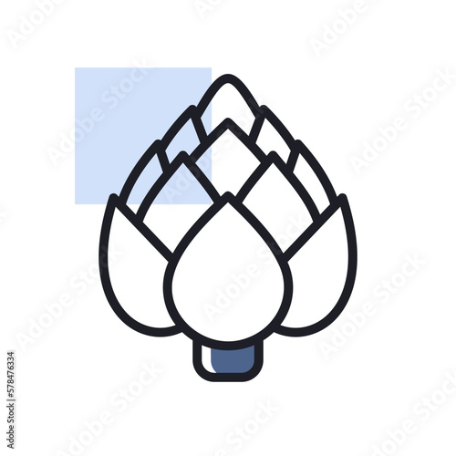 Artichoke isolated vector icon. Vegetable sign