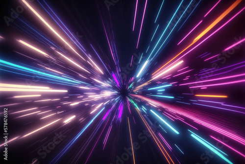 Warp Speed: Journey Through the Multiverse. Generative Ai © zzzz17