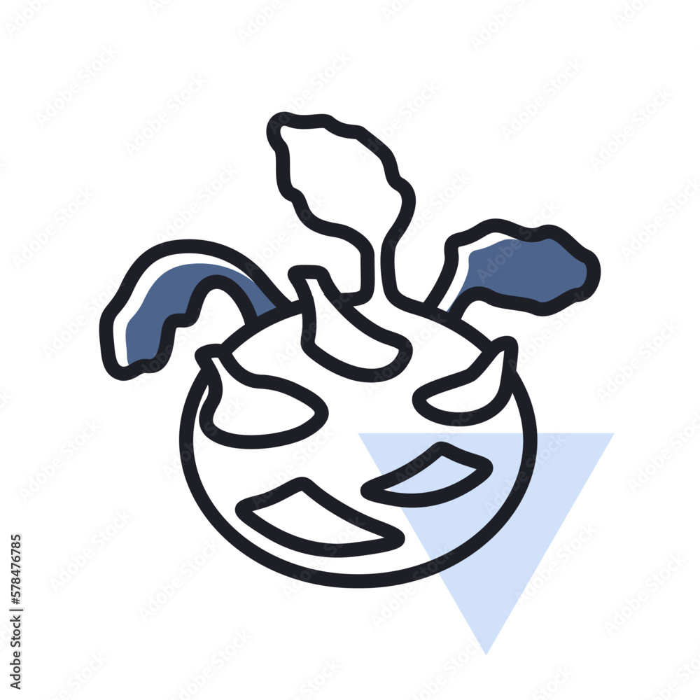 Kohlrabi or German Turnip isolated vector icon Kohlrabi or German Turnip isolated vector icon