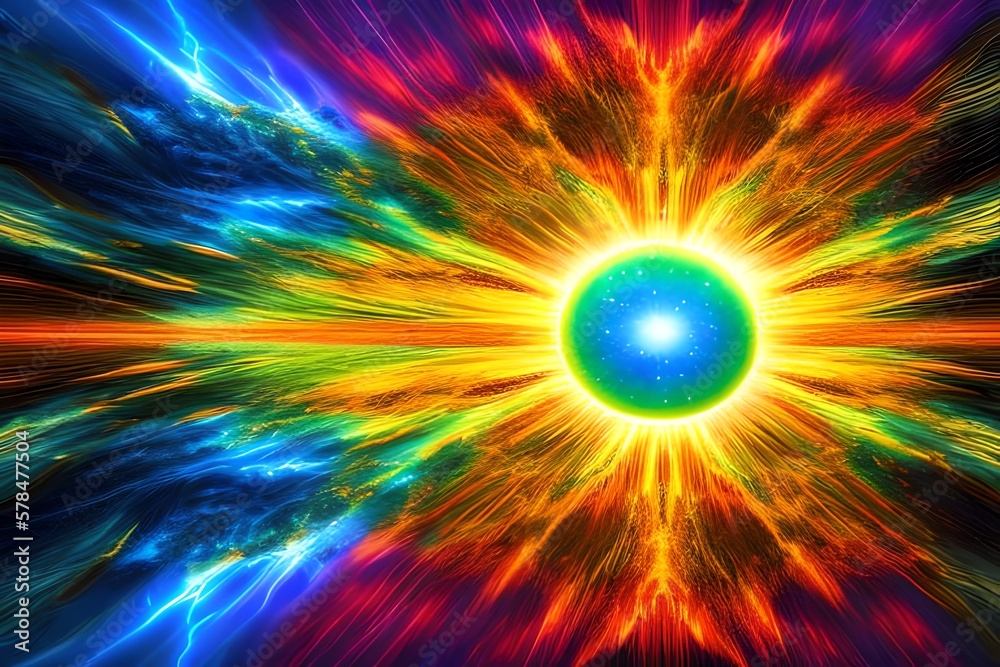 Fototapeta premium The Source Of Consciousness, Energy Of The Universe, Life Force, Prana, The Mind Of God And Spirituality. Generative AI