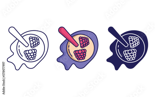 baby fruit puree bowl icon