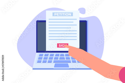 An appeal document or form. Petition online concept. Vector illustration