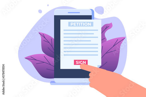 An appeal document or form. Petition online concept. Vector illustration