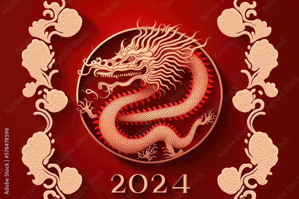 Celebrating the Chinese New Year 2024: Year of the Dragon. Generative Ai Celebrating the Chinese New Year 2024: Year of the Dragon. Generative Ai