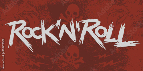 Rock and roll colorful flyer