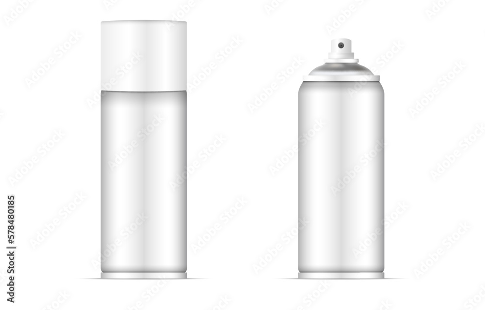Vecteur Stock Realistic spray bottles with opened and closed cap