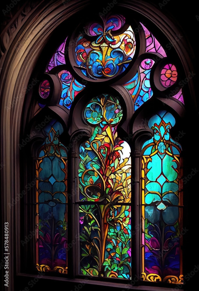 Beautiful stained glass window - generative ai