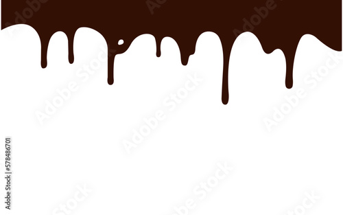  Melted chocolate dripping from the top, chocolate sauce spilling out, transparent background