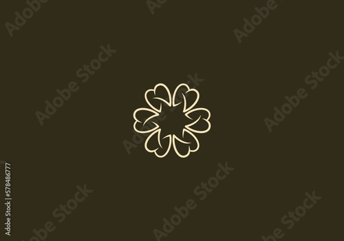 Dental flower logo, clinic dental logo, dental office logo vector.  Healthcare, medical, dental, logo Unique, Modern, Minimalist, Silver. Business identity Vector Icon.