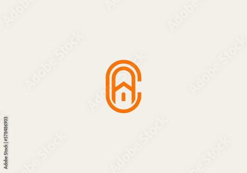 Logo Letter A and C and House or home. logo, real estate logotype, architecture, logo Unique, Modern, Minimalist, Architecture. Business identity Vector Icon.