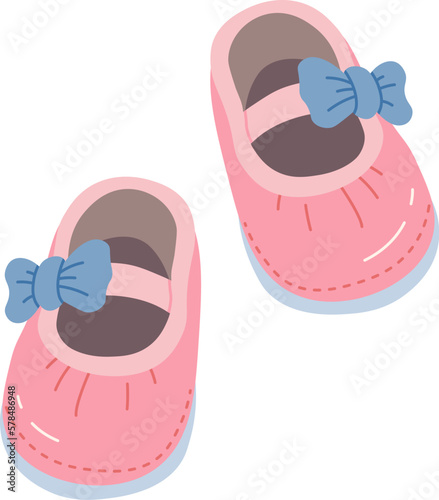 Shoes pair for kids flat illustration Fashionable footwear