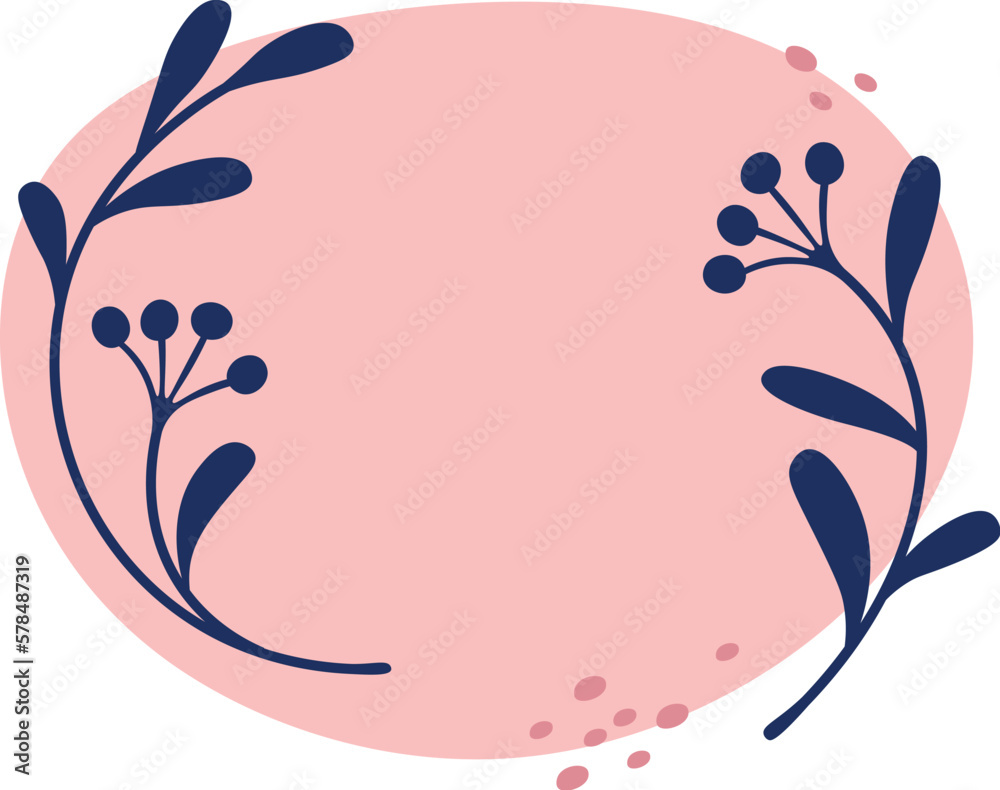 Abstract shape of branch Floral frame design element Abstract shape of branch Floral frame design element