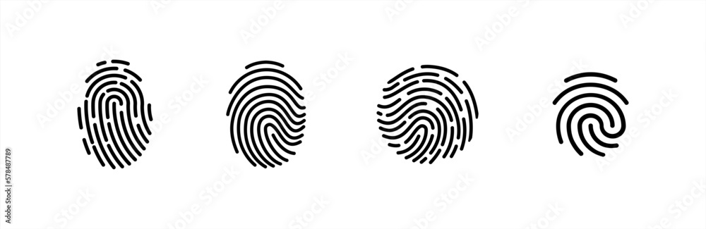 Set fingerprint scanning icon sign – stock Fingerprint scanning icon sign – stock vector 10 eps.