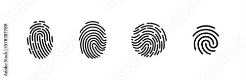 Set fingerprint scanning icon sign – stock Fingerprint scanning icon sign – stock vector 10 eps.