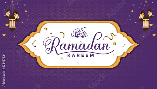 Islamic Ramadan Kareem religious Festival Background and Banner Design  photo