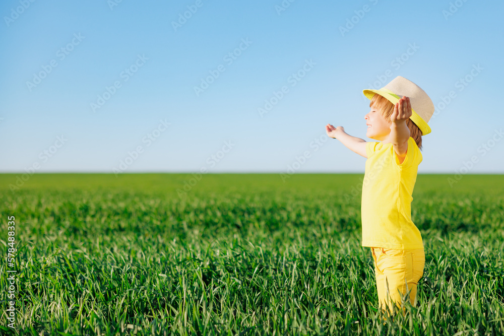 Happy child in spring outdoor