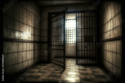 Behind Bars: A Glimpse into a Prison Cell. Generative Ai