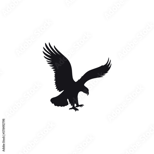 An eagle about to catch its prey. Vector illustration.