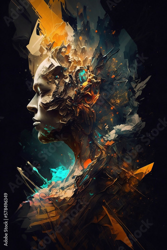 Abstract surreal woman, generative ai