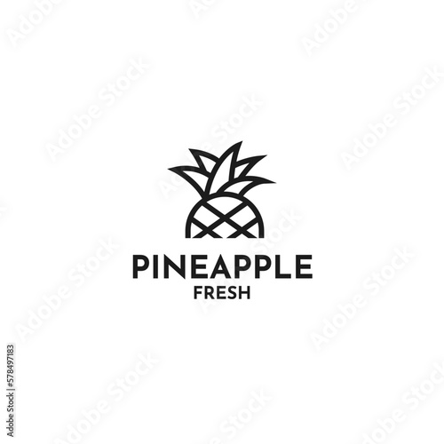 Vector pineapple logo design illustration idea