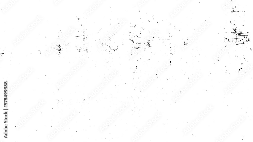 Abstract vector noise. Small particles of debris and dust. Distressed uneven background. Grunge texture overlay with fine grains isolated on white background. Vector illustration. EPS10.