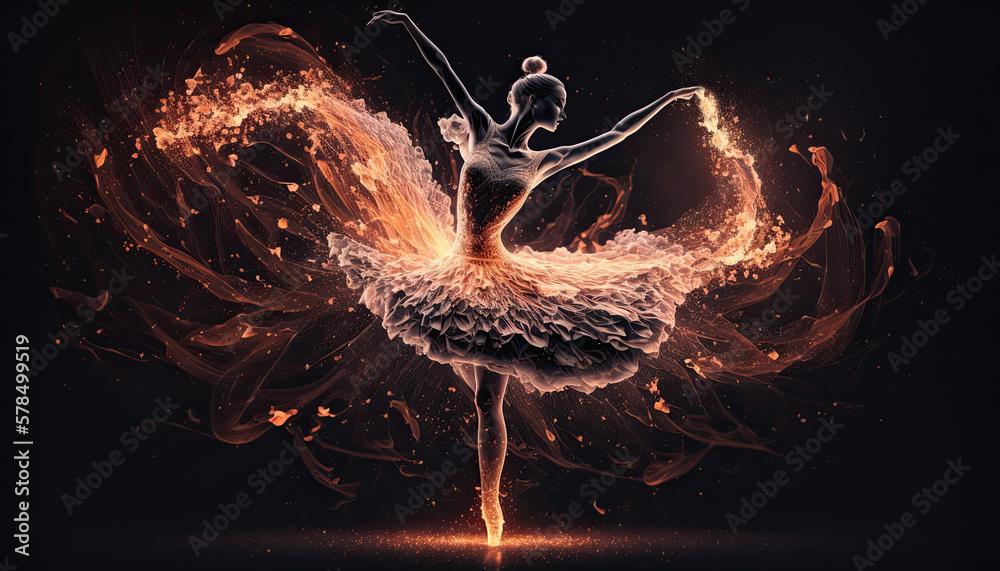 Illustration about a ballerina dancing. - obrazy, fototapety, plakaty 