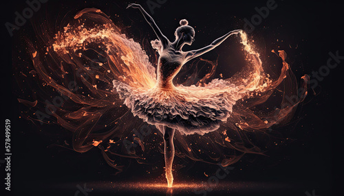 Fotografia Illustration about a ballerina dancing.