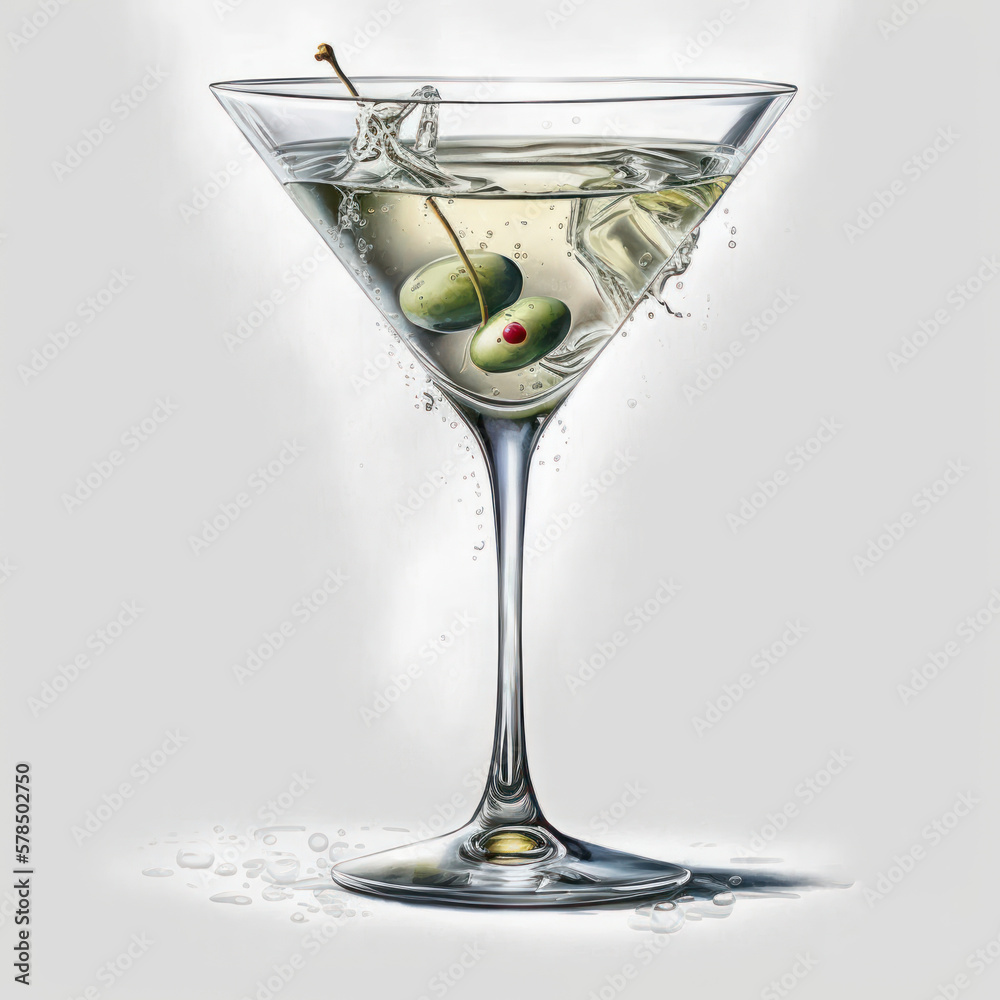 Gin martini, classic cocktail, timeless sophistication, elegant. Dry