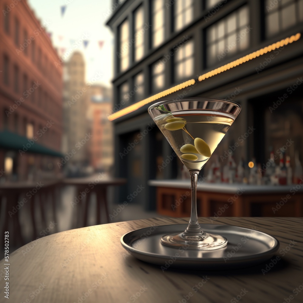 Gin martini, classic cocktail, timeless sophistication, elegant. Dry