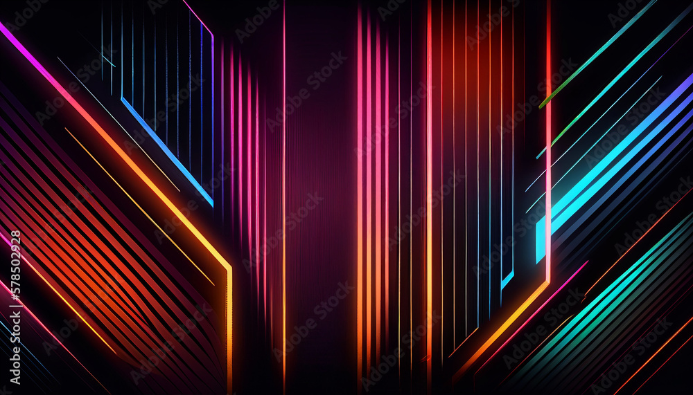 Linhas neon noturnas IA Generativa Linhas neon noturnas IA Generativa