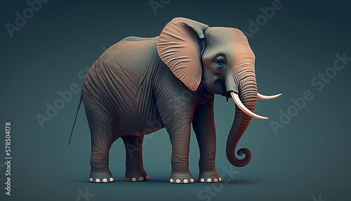Photo illustration of an elephant. Generative AI.