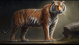 Photorealistic illustration of a tiger. Generative AI.