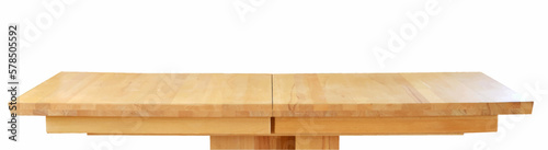 Wooden table top surface isolated over white background. Solid wood furniture close view vector illustration