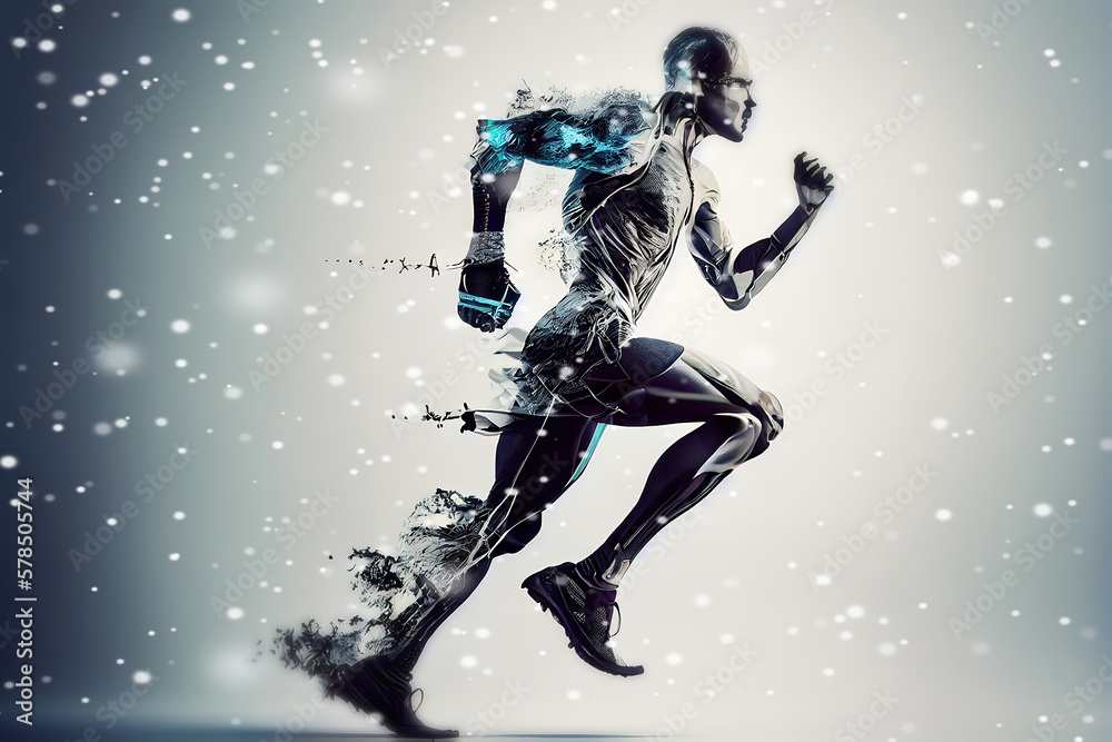 Fototapeta premium Runner. Concept of speed and energy. Generative AI. 4
