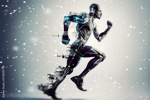 Runner. Concept of speed and energy. Generative AI. 4