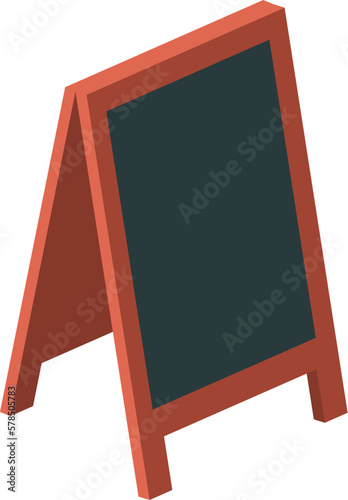 Advertising board icon isometric vector. Empty wooden outdoor advertising stand. Outdoor advertisement, sale concept