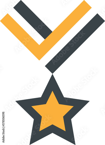 Star Medal Icon Line Filled