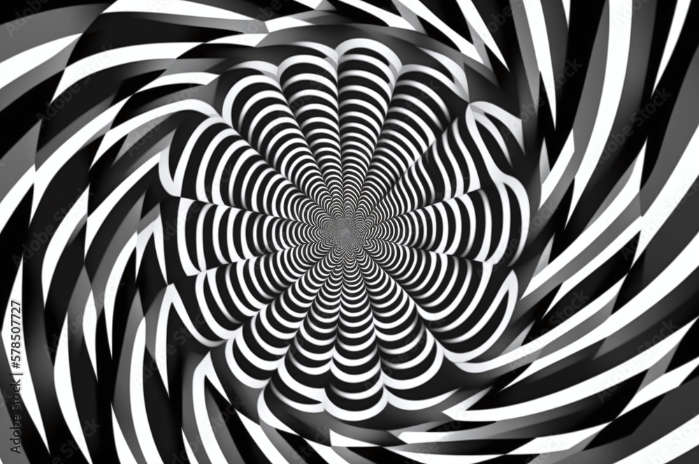 Op art spiral illusion pattern 