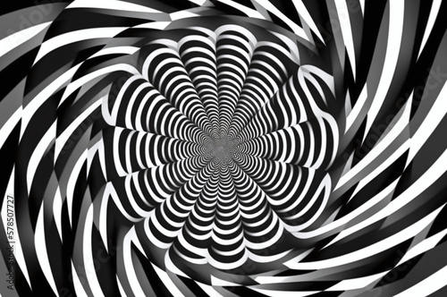 Op art spiral illusion pattern 