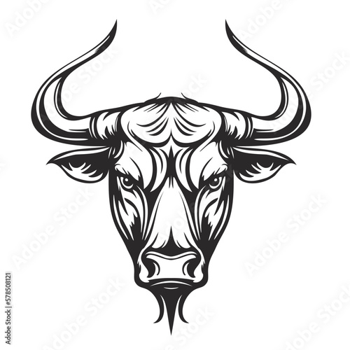 Bull, logo, icon, vector, one color, low points