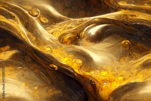 Background dripping molten gold, seamless, generative ai